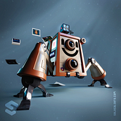 InstaBot. Un proyecto de 3D, Diseño 3D, Diseño de personajes, Diseño de personajes 3D, Diseño digital, Modelado 3D y Rigging de Luis Miguel Maldonado Redondo - 08.02.2020