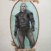 Toss a coin to your Witcher. Fine Arts, Creativit, Drawing, Pencil Drawing, Artistic Drawing, Portrait Drawing, Realistic Drawing, Traditional illustration, Painting, and Watercolor Painting project by Alexia Sánchez Sancibrián - 01.08.2020