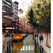 My project in Urban Landscapes in Watercolor course. Watercolor Painting project by Olena Buriakova - 02.12.2020