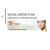 Social Media Plan Laboratorios Mundo Natural . Digital Marketing project by María R. Ochoa Sinning - 01.31.2020