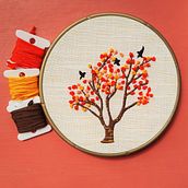 Bordado inspirado en un ciruelo rojo. Un projet de Broderie de Tania RC - 14.02.2020