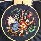Meu projeto do curso: Técnicas avançadas de bordado: pontos e composições com volume. Embroider project by Angélica Daiello - 02.15.2020