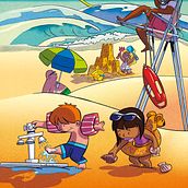 Beach. Traditional illustration, Digital Illustration, and Children's Illustration project by David Belmonte Calaforra - 05.06.2012