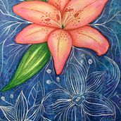 Lili_soñando_azul. Drawing, Artistic Drawing, Botanical Illustration, Painting, and Watercolor Painting project by Gabriela Gómez - 01.12.2020