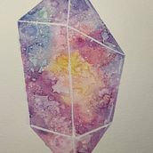 My project in Modern Watercolor Techniques course - Galaxy Gem. Un proyecto de Pintura a la acuarela de Sidhe Banshee - 19.02.2020