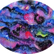 Galaxia ARIES. Watercolor Painting project by Jennifer Machado - 02.20.2020