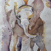 Baby Elephant. Un progetto di Pittura ad acquerello di Jess - 24.02.2015