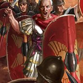 Julio César en la batalla de Munda. Traditional illustration, and Digital Illustration project by Sandra Delgado - 02.24.2017