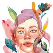 Meu projeto do curso: Retrato ilustrado em aquarela. Portrait Drawing project by Natalie Ferreira - 02.26.2020