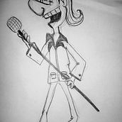Un cantante . Traditional illustration project by Angélica Díaz - 02.27.2020