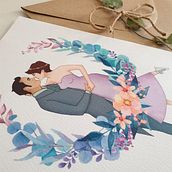Ilustración de parejas. Traditional illustration project by Loreto Torres - 03.03.2020