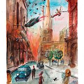 Mi Proyecto del curso: Paisajes urbanos en acuarela. Arte urbana projeto de Tadeo Vera - 04.03.2020