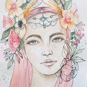 My project in Illustrated Portrait in Watercolor course. Drawing, and Watercolor Painting project by mer_dinu - 03.06.2020