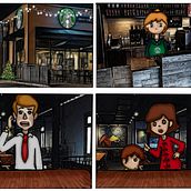 Storyboard starbucks. Un progetto di Illustrazione tradizionale, Stor e board di Lorena Barea - 15.12.2019