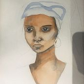 Mi Proyecto del curso: Retrato ilustrado en acuarela.  project by Eleonora Lemo Estrada - 03.09.2020