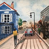 Una calle de Montrouge (Francia) en la tarde. Projekt z dziedziny Malowanie akwarelą użytkownika eleonore_sueur - 10.03.2020