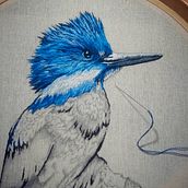 Martín Pescador. Embroider project by Celeste Valencia - 03.14.2020