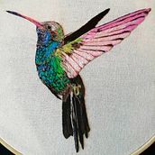 Colibrí. Embroider project by Celeste Valencia - 03.14.2020