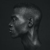 Profile of a Man - Chalk and Charcoal portrait, A3. Artistic Drawing, Drawing, Fine Arts, Portrait Drawing, and Realistic Drawing project by krystangraceart - 08.30.2018