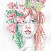 Flower portaits. Projekt z dziedziny Trad, c i jna ilustracja użytkownika Sabrina Moguez - 14.03.2020