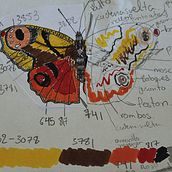 Teoría del color para proyectos textiles (Polilla en camisa). Embroider, and Color Theor project by yaxmin - 09.05.2020