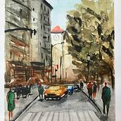 Mi Proyecto del curso: Paisajes urbanos en acuarela Ciudad de Cordoba. Street Art project by Viviana Fonseca - 05.02.2020