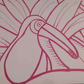 Mural tropical inspirado en Leona Rose Ein Projekt aus dem Bereich Malerei von Viviana Riascos Cataño - 16.12.2019