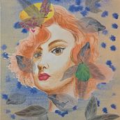 My project in Illustrated Portrait in Watercolor course is a beautiful lady.. Un projet de Conception numérique, Beaux Arts, Peinture, Dessin au cra, on, Dessin de portrait , et Aquarelle de Stella Chan - 18.03.2020