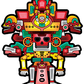 Guerrero del Mictlan. Creativit, Design, Character Design, Traditional illustration, and Vector Illustration project by Barhlo - 10.08.2019