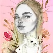 Cotton Flower . % Sijia Wang tarafından hazırlanan Botanik İllüstras, Ve on projesi - 03.17.2020