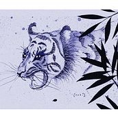 Mi Proyecto del curso: tigre en tinta china. Un projet de Illustration traditionnelle, Beaux Arts, Dessin et Illustration à l'encre de Steffany Cornou - 18.03.2020