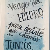 Mi Proyecto del curso: "Vengo del futuro". H, Lettering, and Watercolor Painting project by maraicog_01 - 03.19.2020