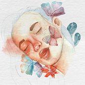 Meu projeto do curso: Retrato ilustrado em aquarela. Un projet de Aquarelle de Emilie Pereira - 21.03.2020