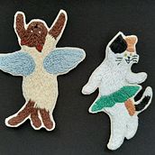 Maga y Shanti. Mi Proyecto del curso: Ilustración de personajes con hilo y aguja. Embroider, and Traditional illustration project by Isabel Uribe Moya - 03.23.2020