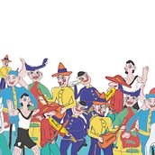 Gualterianas - City Festivities. Traditional illustration project by Eduarda Fontes - 03.23.2020