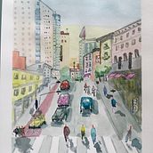 Mi Proyecto del curso: Paisajes urbanos en acuarela. Een project van  Urban art y Aquarelschilderen van Elena Terrón - 31.03.2020