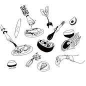 Illustrations for Creating the French Metabolism: Eat, Drink and Be Beautiful. Traditional illustration project by Regan Schiff - 08.10.2019