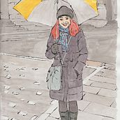 Bajo la lluvia (Blotted Line): De principiante a superdibujante. Un proyecto de Dibujo artístico de Ángel Simón Herráiz - 29.03.2020