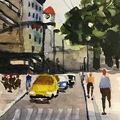 Mi Proyecto del curso: Paisajes urbanos en acuarela. Watercolor Painting project by lgilgon - 03.31.2020