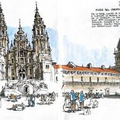 Café de L'Europe, Orense 2013. Drawing, and Architectural Illustration project by Luis Ruiz Padrón - 03.30.2020