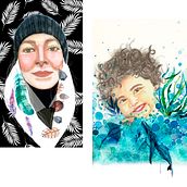 Retratos ilustrados en acuarela . Un progetto di Disegno di ritratti di Adriana Rodriguez - 31.03.2020