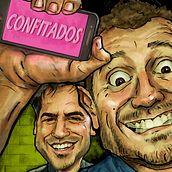 Confitados con El Monaguillo y Ernesto Sevilla. Digital Architecture, Fine Arts, Comic, Drawing, Digital Drawing, Graphic Design, Digital Illustration, and TV project by Ibán Sierra Caballero - 04.01.2020