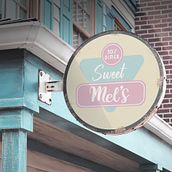 Sweet Mel's Branding & Identity of American 50' Restaurant. Un proyecto de Br, ing e Identidad, Dibujo digital, Diseño de logotipos, Ilustración tradicional, Ilustración vectorial, Consultoría creativa, Diseño gráfico e Ilustración digital de García Muñoz - 02.04.2020