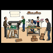 Barcino Solucions Gràfiques. Comic, Drawing, Digital Drawing, Character Design, Traditional illustration, and Digital Illustration project by Pau Benabarre - 03.11.2020