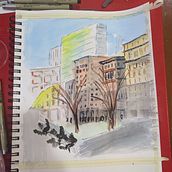 My project in Architectural Sketching with Watercolor and Ink course. Watercolor Painting project by bextabecc - 04.02.2020