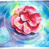 Mi Proyecto del curso: Flor en agua. Fine Arts project by Ceidy López González - 04.03.2020