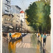 Mi Proyecto del curso: Paisaje urbano en acuarela. Un progetto di Belle arti di Olga Lucía Hurtado Gómez - 03.04.2020
