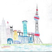Una mirada a Shanghai. Desenho a lápis projeto de EVE LACRUZ - 03.04.2020