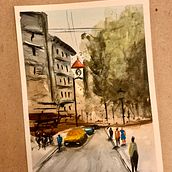 Urban landscape . Un progetto di Pittura ad acquerello di ghazallababidi - 03.04.2020