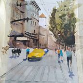 Mi Proyecto del curso: Paisajes urbanos en acuarela. Pintura em aquarela projeto de dgt_91 - 05.04.2020